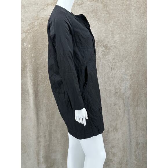 Stella Carakasi Jacket Womens Small Black Long Full Zip Lightweight Minimalist - Picture 3 of 11